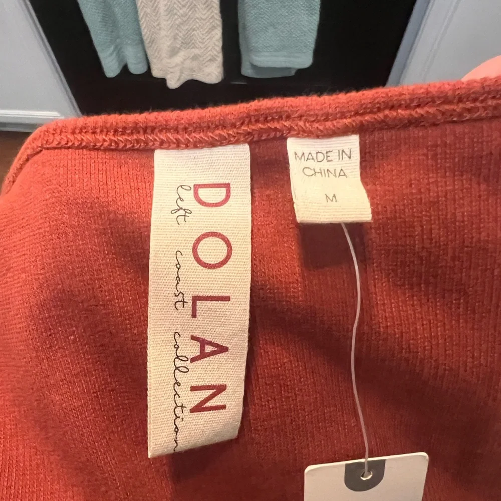 Anthropologie Dolan Tulle Sleeve Tank Top Size Medium Burnt Orange Rust NWT - Picture 8 of 11